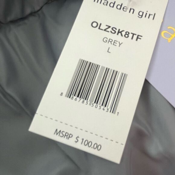 New with tags Madden Girl gray parka coat with removable hood, size Large - Picture 11 of 12